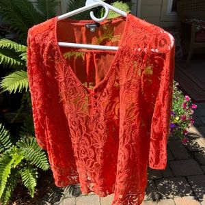 Orange Lace Blouse